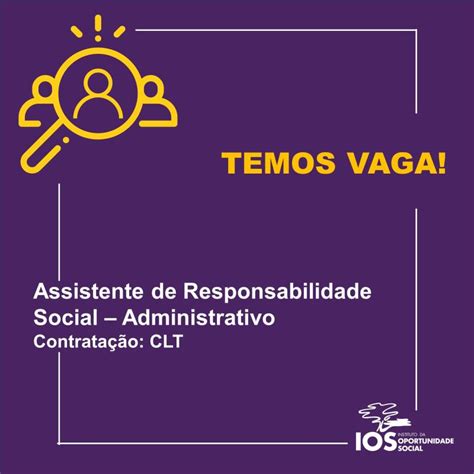 Vagas Para Assistente Social Em Bh - Instituto da Oportunidade Social no LinkedIn: VAGA ASSISTENTE DE ...