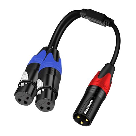 Amazon Smithok 1 Male To 2 Female XLR Y Splitter Micrphone Cable