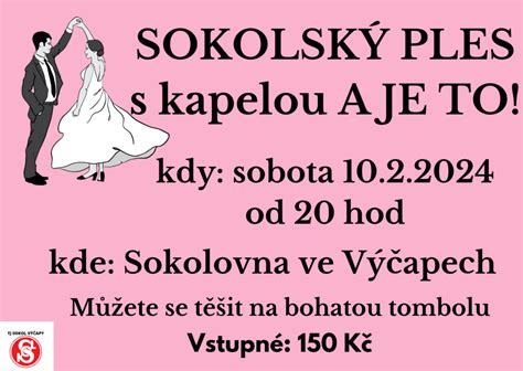 Pozvánka na ples 2024 TJ Sokol Výčapy