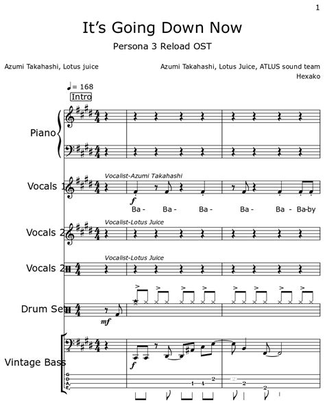It's Going Down Now Bpm - It’s Going Down Now - Sheet music for Piano, Vintage Bass, Brass ...