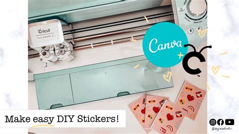 How To Make Mini Kiss Cut Sticker Sheets Using Canva And Cricut Sticker Valentines Youtube