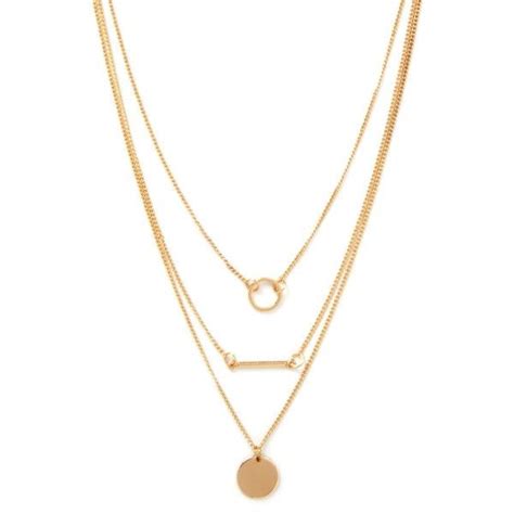 Forever 21 Layered Disc Necklace Circle Charm Necklace Disc Necklace