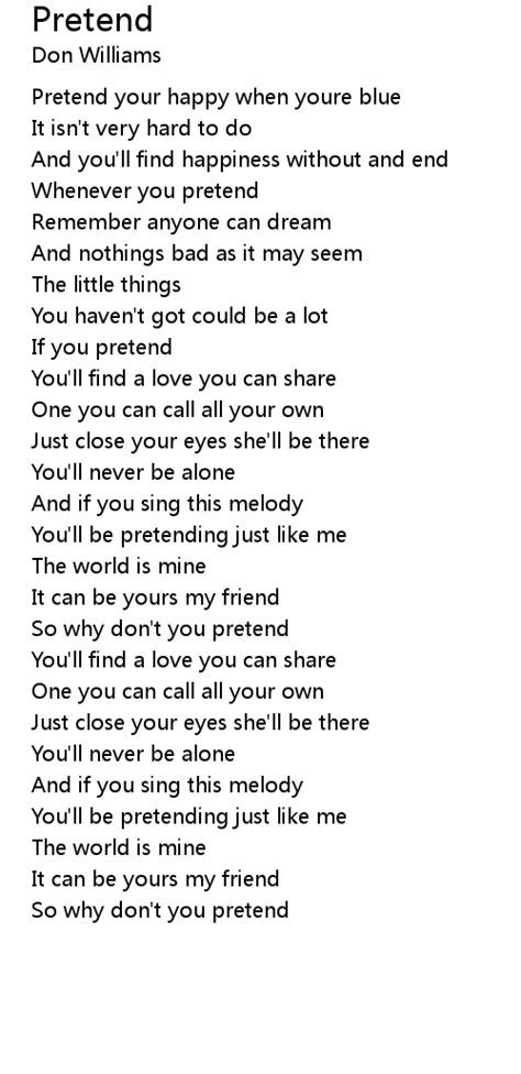 Pretend Lyrics - Follow Lyrics