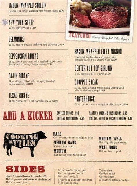 Menu At Lone Star Steakhouse Thornton 237 E 120th Ave