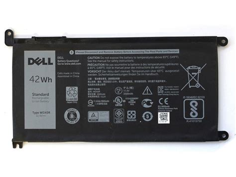 Original Dell battery type WDXOR 0WDX0R 3CRH3 P69G001 T2JX4 42wh 11.4v ...