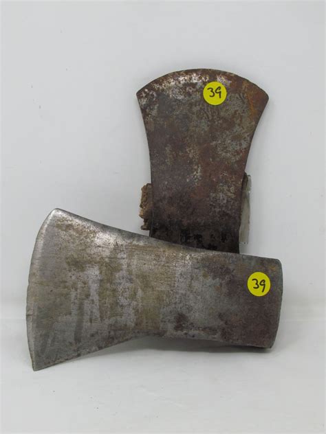 2 Axe Heads 1 Double No Handles Schmalz Auctions