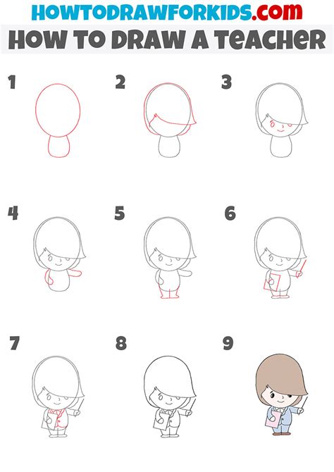 How to Draw a Teacher - Easy Drawing Tutorial For Kids