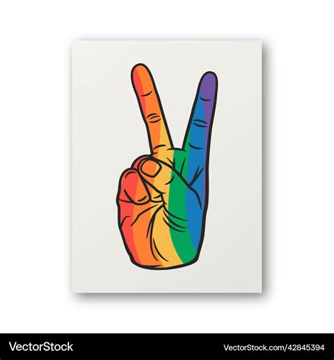 Peace sign hand gesture design Royalty Free Vector Image