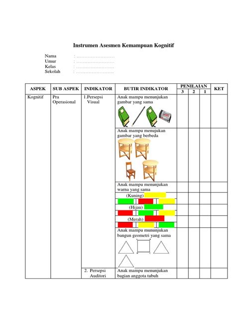 Instrumen Asesmen Kemampuan Kognitif Pdf