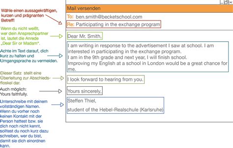 Formelle E Mail Schreiben Beispiel