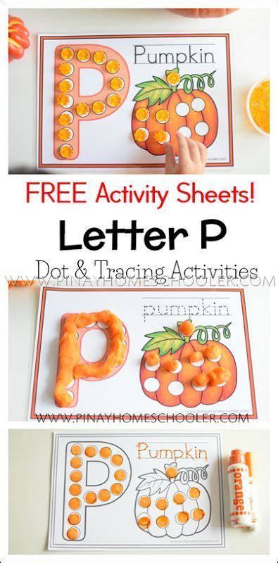 Free Letter P Dot And Tracing Activity Sheets Pumpkin Activities Preschool Alphabet