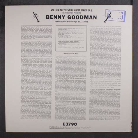 Benny Goodman Performance Recordings Vol Mgm Lp