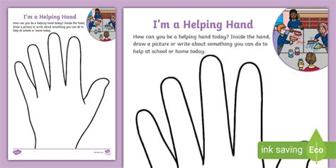 Im A Helping Hand Activity Sheet Twinkl