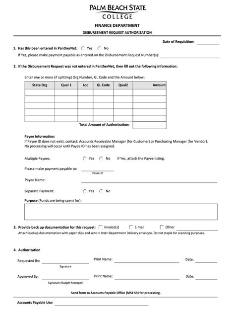 Fillable Online Palmbeachstate Print Form Finance Department