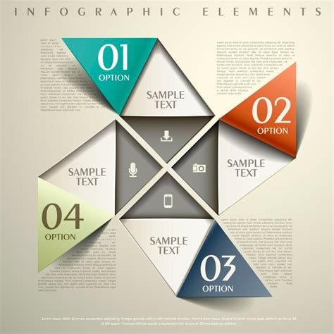 Premium Vector Realistic Abstract 3d Paper Infographic Elements