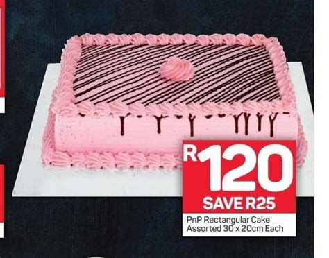 PnP Rectangular Cake Assorted 30x20cm each offer at Pick n Pay