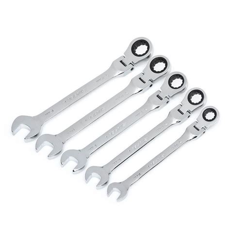 Husky Mm Flex Ratcheting Wrench Set Piece Hfrw Pcmmn The Home Depot