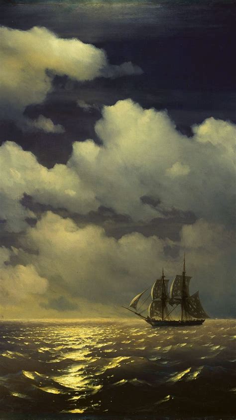 イヴァンアイヴァゾフスキー Ivan Aivazovsky Meeting of the Brig Mercury 海の絵画