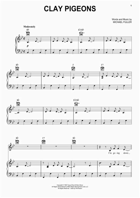 Clay Pigeons Piano Sheet Music | OnlinePianist