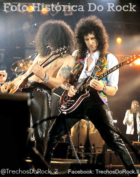 Trechos Do Rock Foto História Do Rock Slash e Brian May