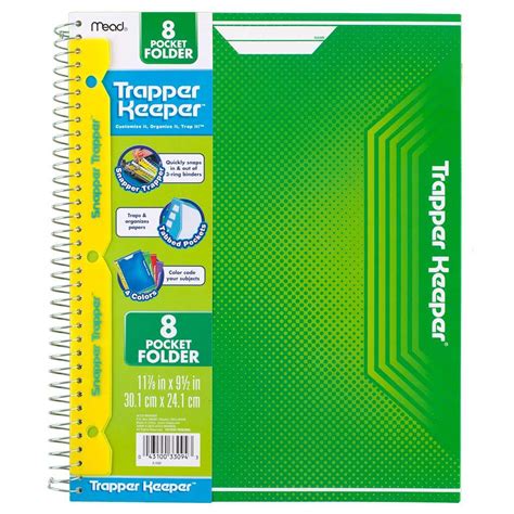 Mead Trapper Keeper Snapper Trapper 8 Pocket Portfolio 9