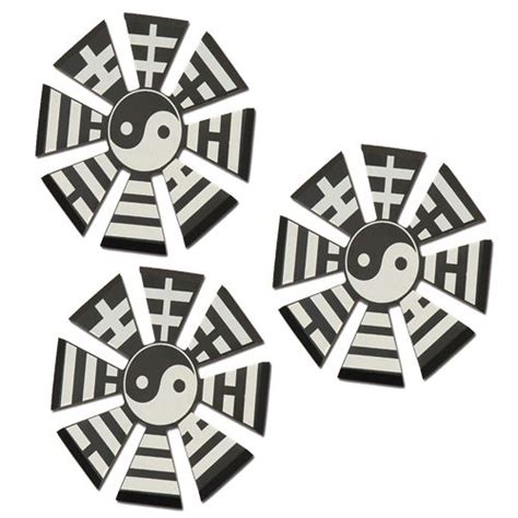 Set Of Three Azan Yin Yang Shinobi Throwing Star Dark The Eight Edges