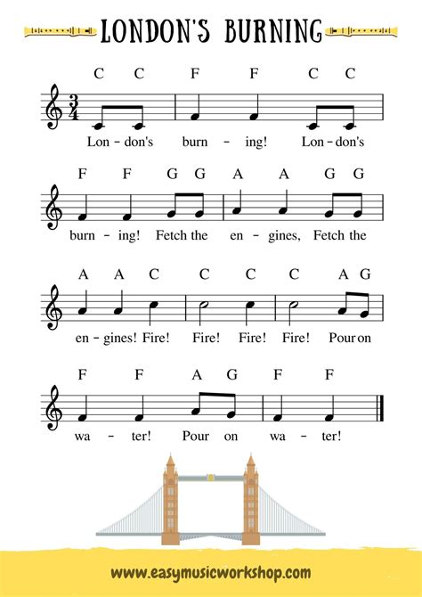 Recorder Song Beginner - London's Burning