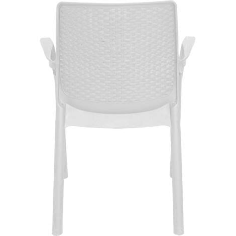 Chaise Empilable Effet Rotin Made In Italy Couleur Blanche