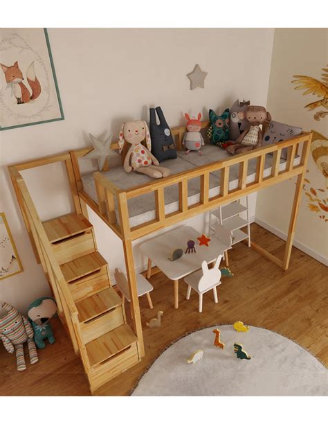 Loft Bed With Steps FILIP Side Entrance