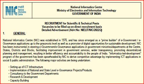 Nielit Nic Recruitment Vacancies Salary Eligibility Details