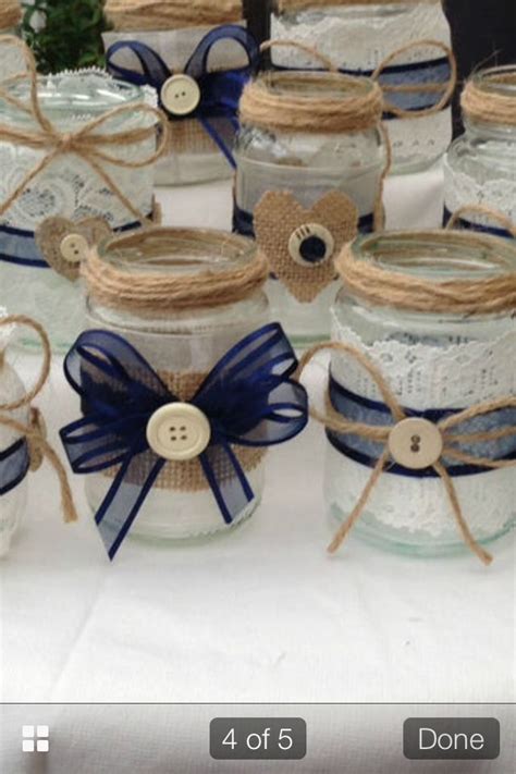 Close Up Of The Jars Using Hessian Jute Lace Ribbon Buttons Oh