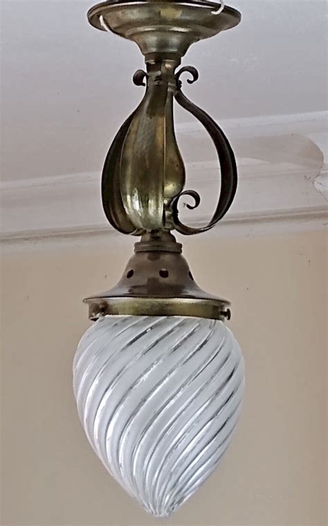 Antiques Atlas Small Arts And Crafts Ceiling Light Hammered Brass