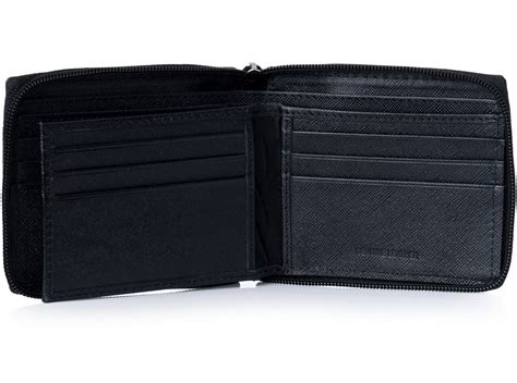 Alpine Swiss Mens Leather Zip Around Wallet Id Card Window Secure