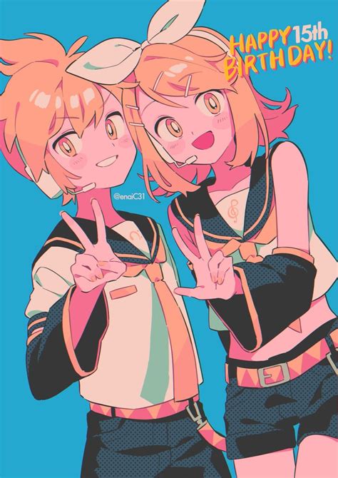 Kagamine Rin And Kagamine Len Vocaloid Drawn By Menmaenaic31