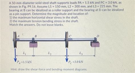 Solved A 50 Mm Diameter Solid Steel Shaft Supports Loads Pa