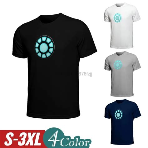 Tony Stark Light Up Arc Reactor Led Iron Man Black T Shirt Size M T