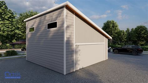 DIY Modern Garage Building Plans with Overhead Storage Loft - 600sq-ft | Oasis Engineering