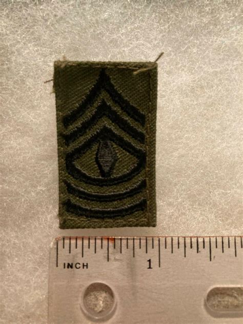 Authentic Us Army First Sergeant E8 Rank Bdu Od Green Insignia Patch