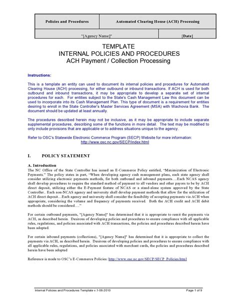 50 Free Policy And Procedure Templates And Manuals Templatelab