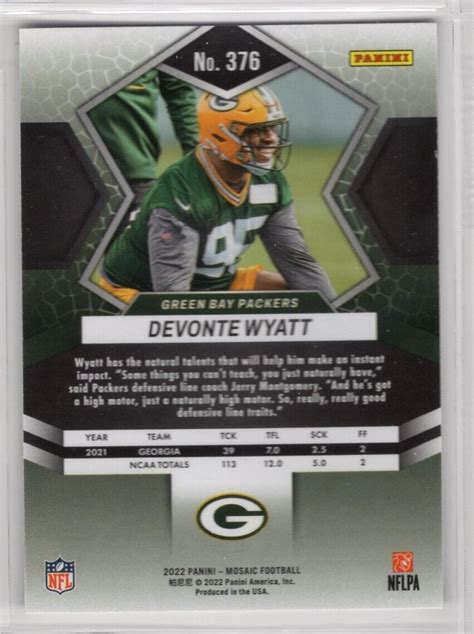 2022 Panini Mosaic Devonte Wyatt RC Rookie 376 Packers EBay