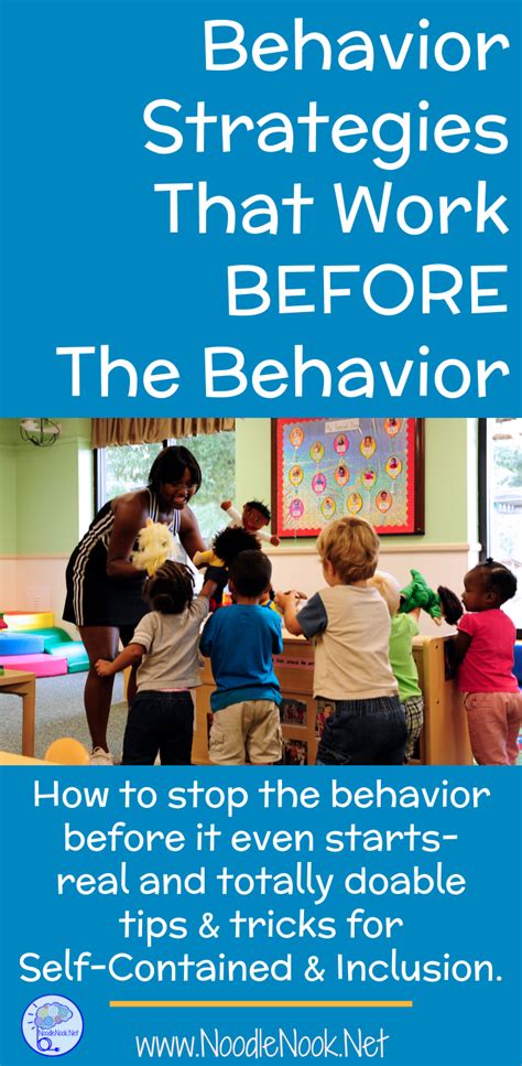 Behavior Strategies That Work BEFORE The Behavior NoodleNook