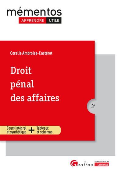 Droit P Nal Des Affaires Une Pr Sentation Des Infractions