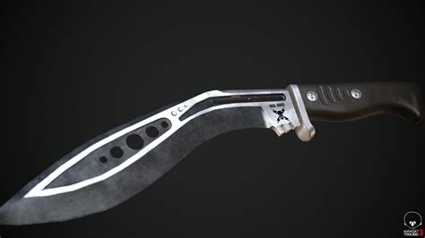 D Model M Tactical Kukri With Damascus Steel Vr Ar Low Poly