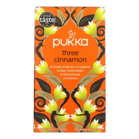 Pukka Herbal Teas Tea Organic Three Cinnamon 20 Bags Case Of 6