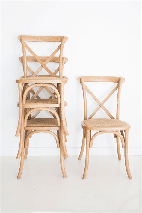 Stackable Provincial Cross Back Chair Natural Oak Abide Interiors