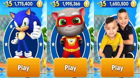 Sonic Dash Vs Ckn Toys Car Hero Run Vs Talking Tom Hero Dash All