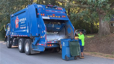 Republic Services Mack Mru Heil Rear Loader Trash Truck Youtube