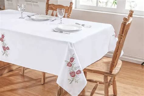 Toalha De Mesa 1 40x 1 40m Bordada Quadrada 4 Lugares Floral MercadoLivre