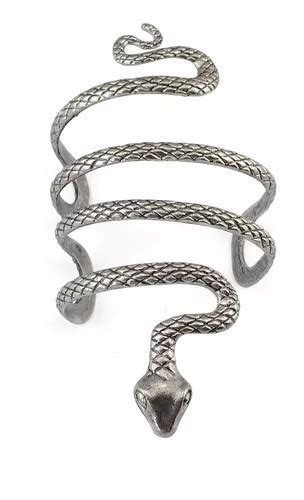 Brazalete Abierto Con Forma De Serpiente Plateada De Estilo Cuotas