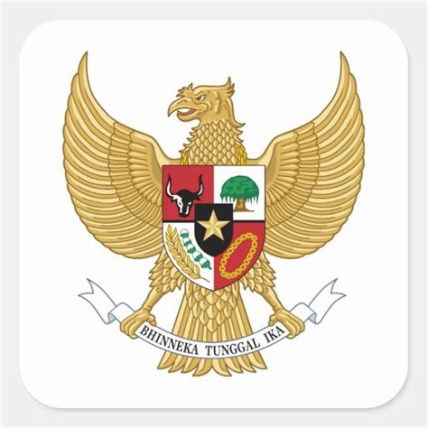 Indonesia Coat of Arms Square Sticker | Zazzle.com